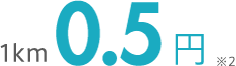 1km あたり 0.5円