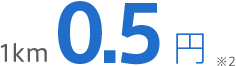 1km あたり 0.5円
